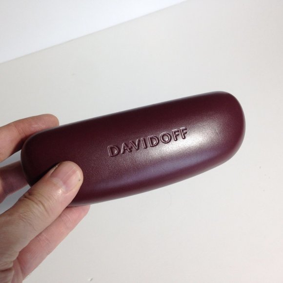 Davidoff maroon Glasses Case empty for sunglasses eyeglasses DEEP with knob/hook - Picture 2 of 10